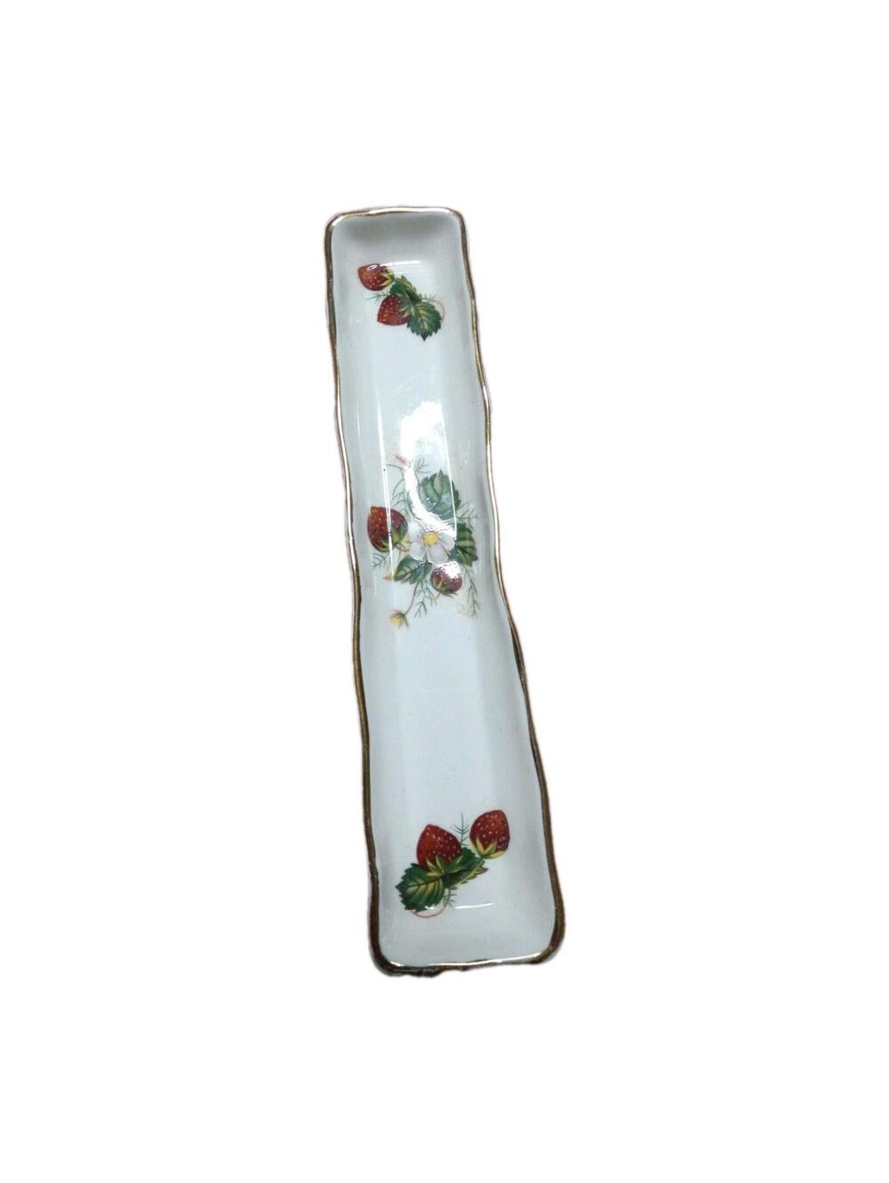 pen rest trinket tray Hammersley & Co. English bone China Strawberry Ripe 8"X2"